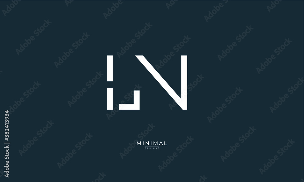 Alphabet letter icon logo LN Alphabet letter icon logo LN
