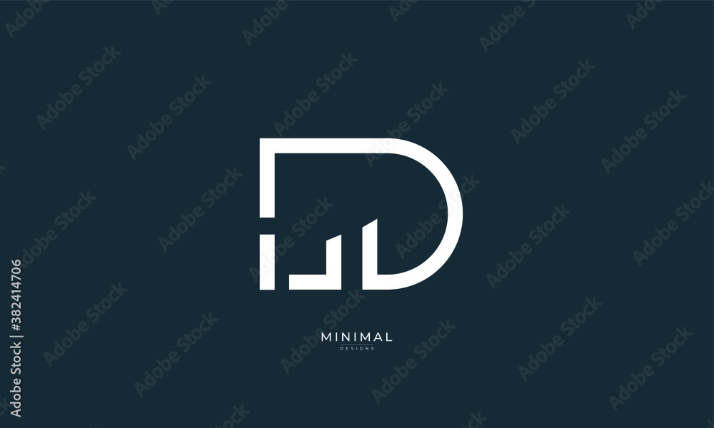Alphabet letter icon logo LD - obrazy, fototapety, plakaty 