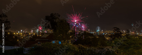 fireworks in the city / New Years / Festivity / Hollydays