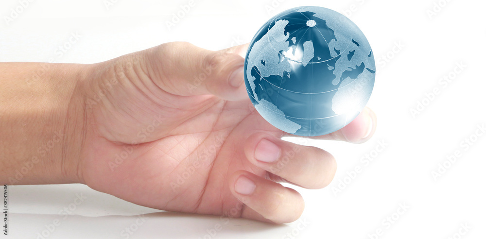 Globe ,earth in human hand. Earth image provided by Nasa Globe ,earth in human hand. Earth image provided by Nasa