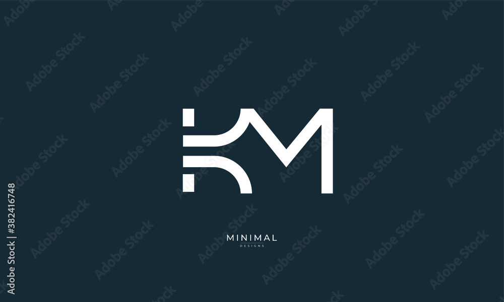 Alphabet letter icon logo KM Alphabet letter icon logo KM