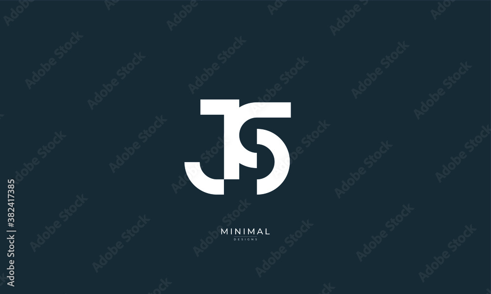 Obraz premium Alphabet letter icon logo JS