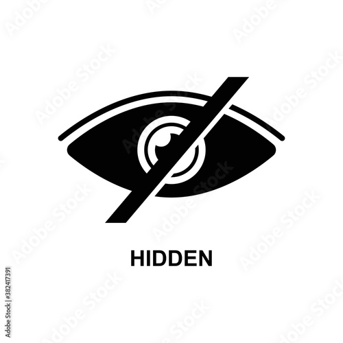Hidden icon isolated on white background vector illustration.