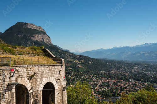 Grenoble City Panoramic View from Bastille Fortification