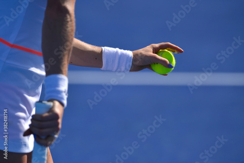 tennis player training on a court