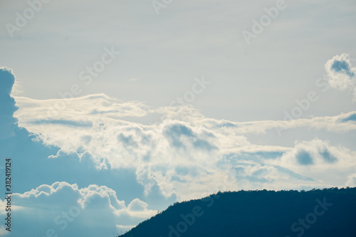 White cloud on blue sky background