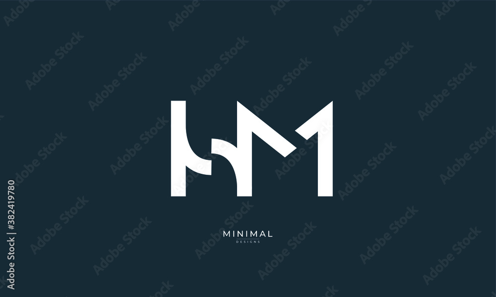 Alphabet letter icon logo HM