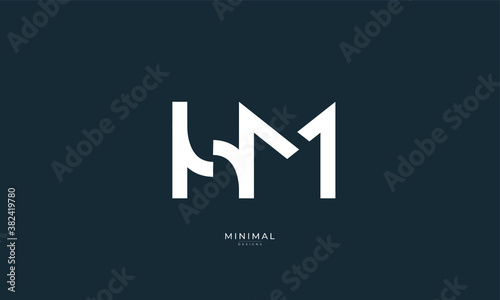 Alphabet letter icon logo HM