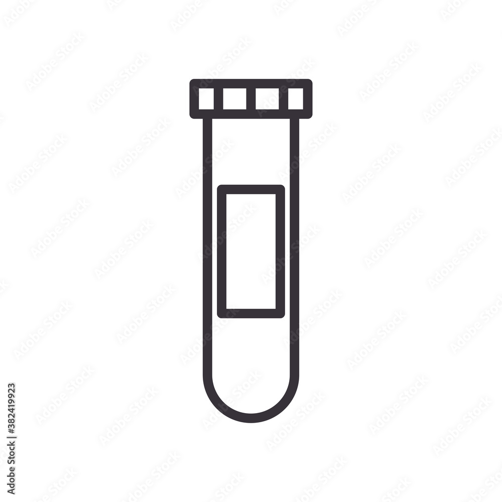 Covid 19 virus test tube line style icon vector design Covid 19 virus test tube line style icon vector design