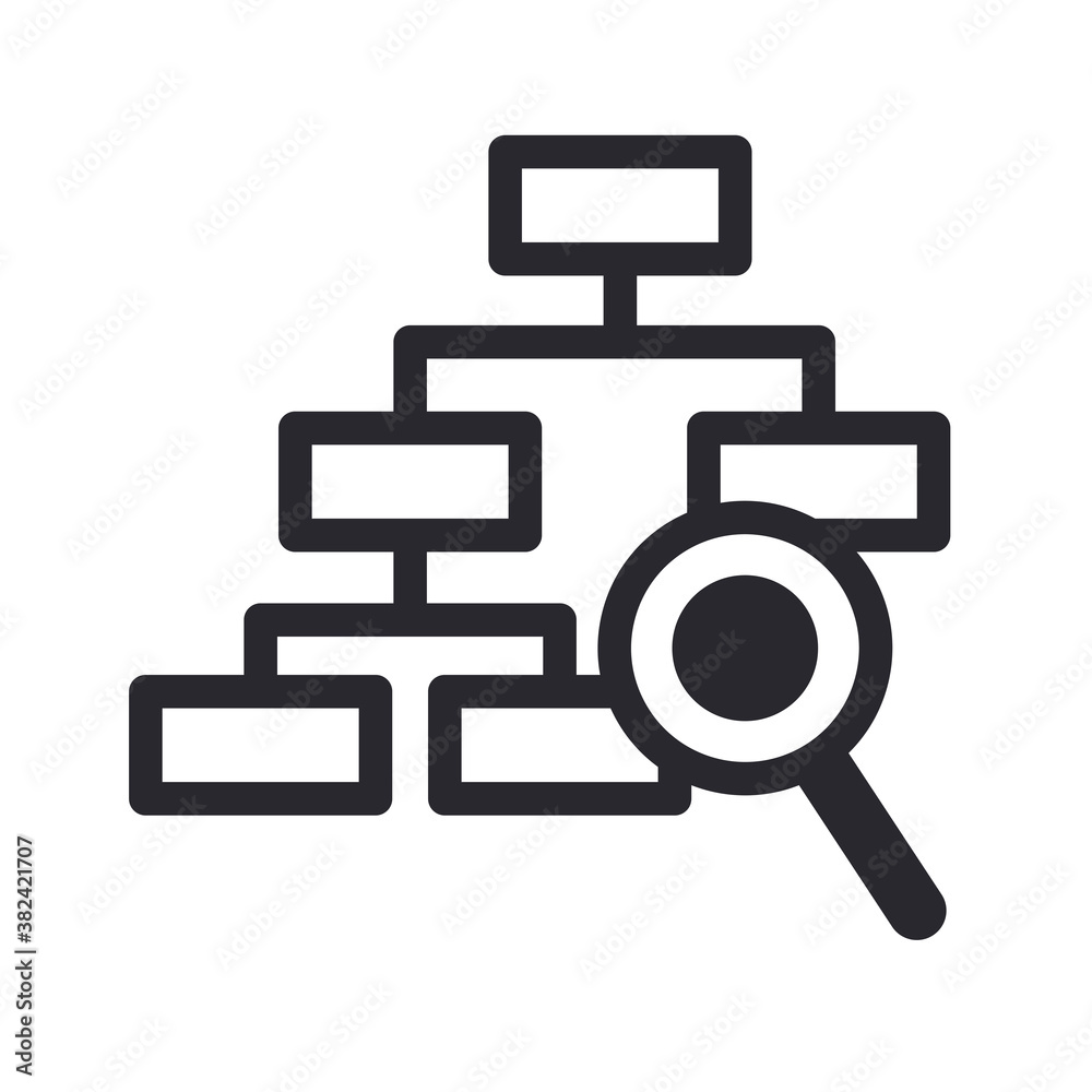 flow chart with lupe line style icon vector design flow chart with lupe line style icon vector design