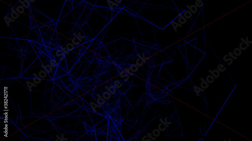 Background with connecting dots and lines. Big data visualization. 3d rendering. © VIKTOR