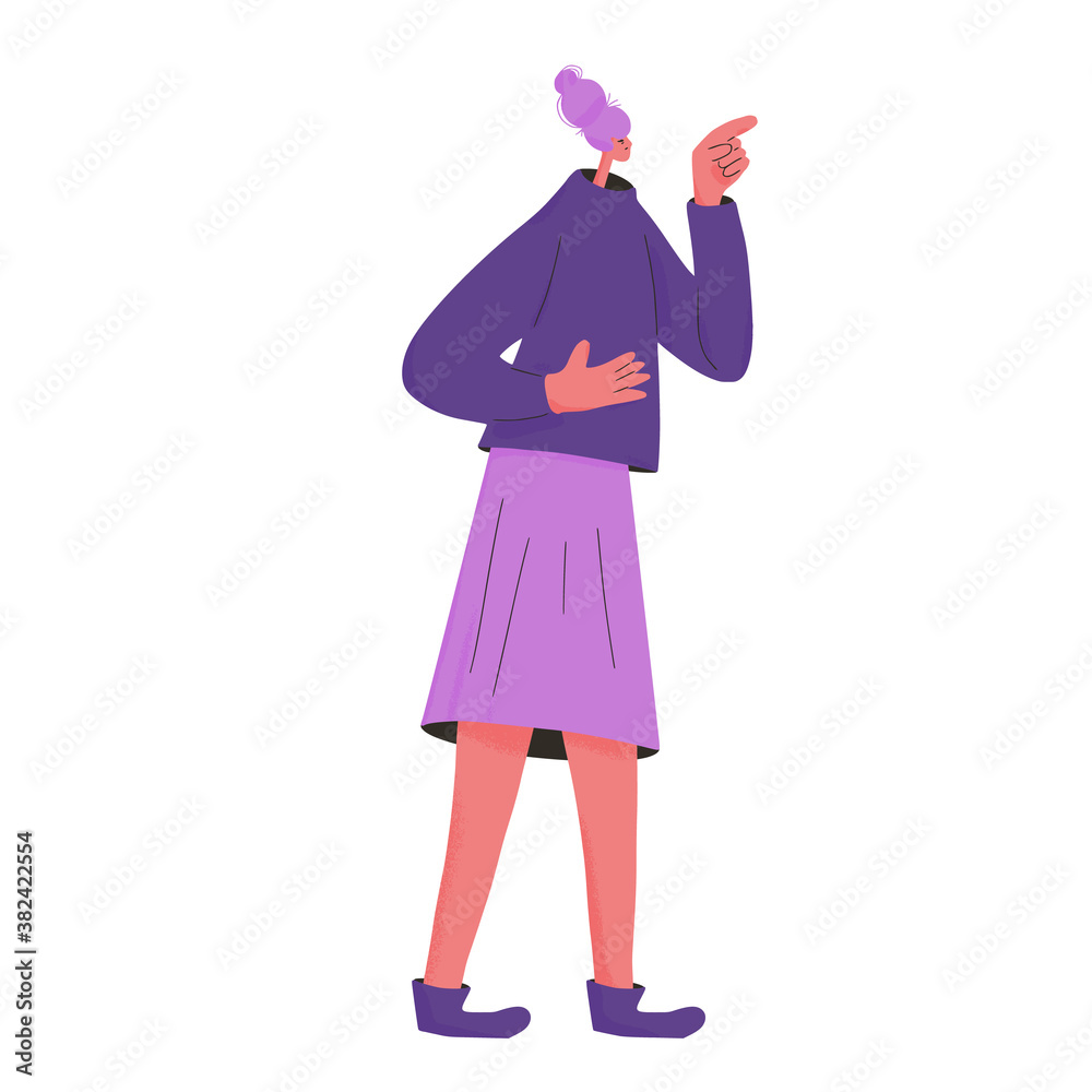 Woman pointing with her finger. Quarrel vector design. Woman pointing with her finger. Quarrel vector design.