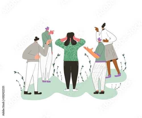 Pair of people conflict. Quarrel vector design.