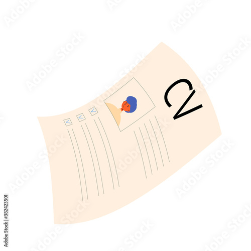 Job search concept. CV. Vector flat illustration.