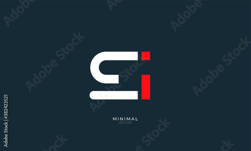 alphabet letter icon logo EI