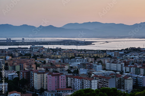Cagliari city, view from San Michele Castle, Sardinia, Italy