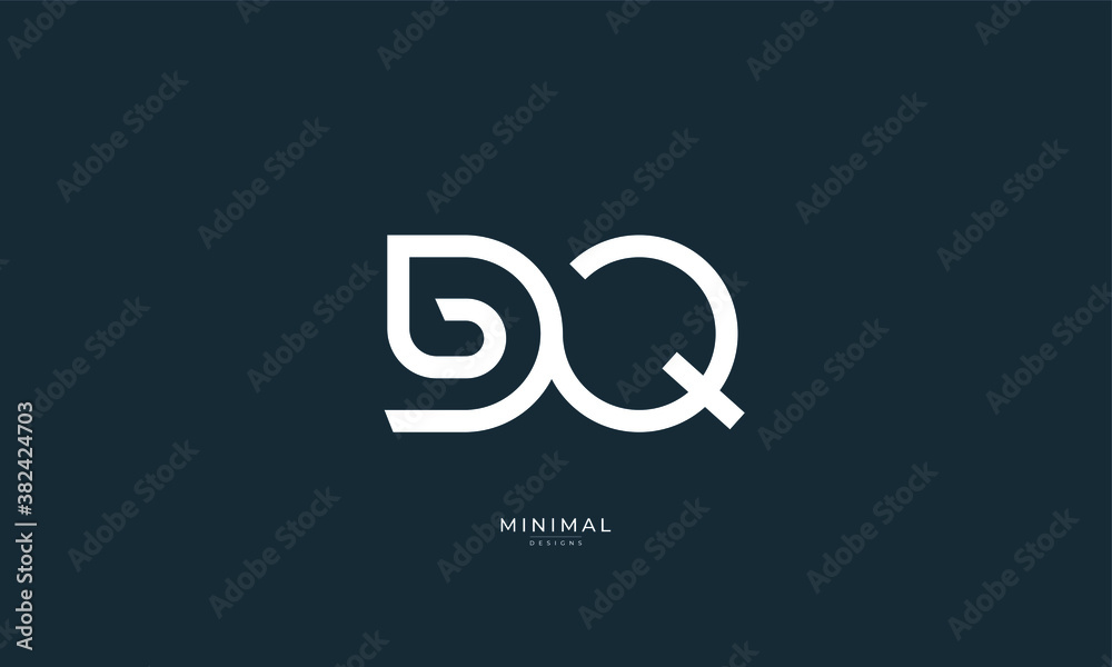 alphabet letter icon logo DQ