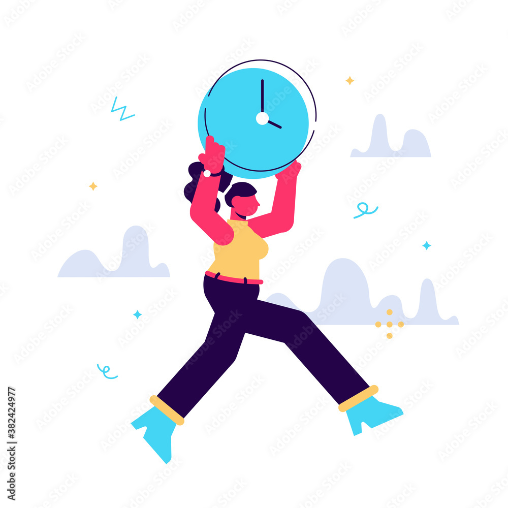 Vector cartoon illustration of worried woman Vector cartoon illustration of worried woman
