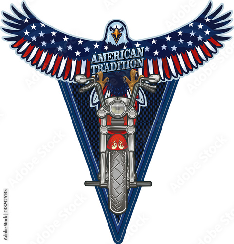 Motorbike and USA flag