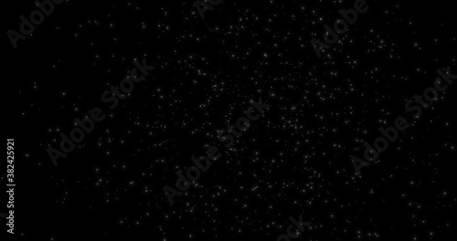 3D Illustration realistic natural soft blurred white snow with bokeh create from particle on isolated black background for overlay effect us as an effect star sky snowfall winter festival celebrate