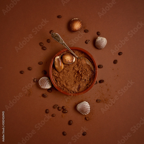 coffee beans and chocolate