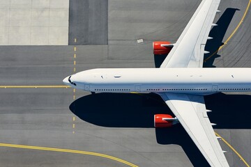 Keuken achterwand Vliegtuig Vliegtuig vanuit lucht op luchthaven  © Chalabala