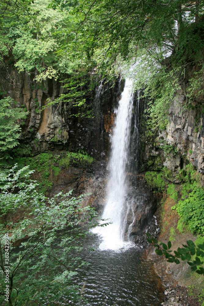waterfall in entraigues in auvergne (france)