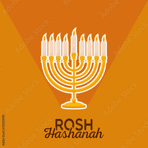 Isolated chandelier tradition rosh hashanah icon- Vector