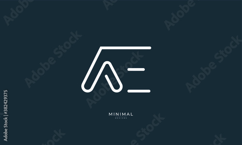 alphabet letter icon logo AE