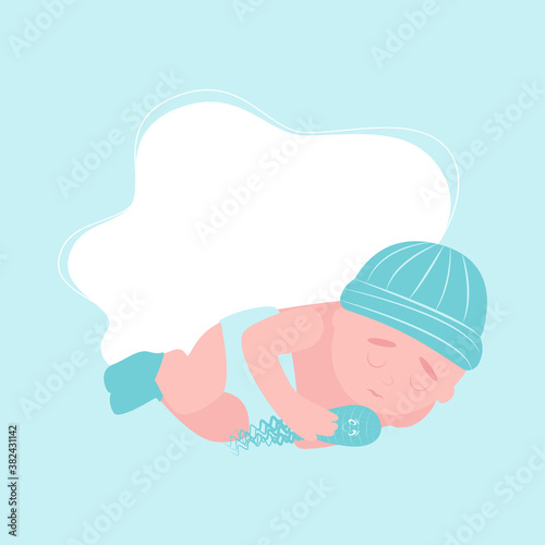 World prematurity day. 17 November.  Little Newborn Baby Inside Neonatal Clinic Treatment and Care Concept. Flat vector illustration
