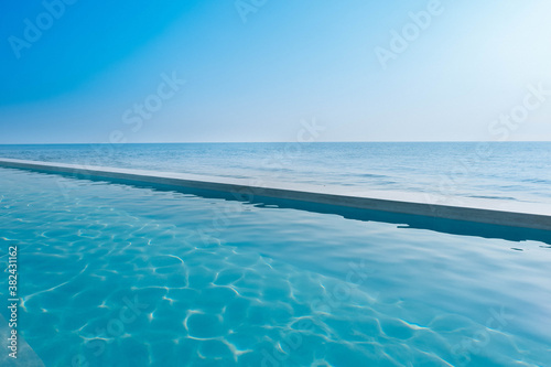 Photography Beautiful sea view swimming pool