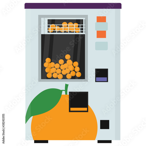 
A juice vending machine to dispense juice when inserting coin 
