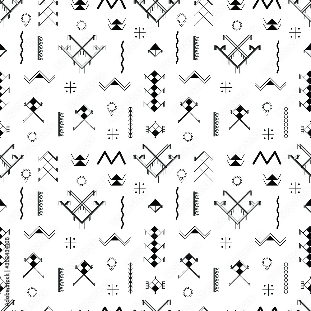 Berber Tattoos seamless pattern vector design