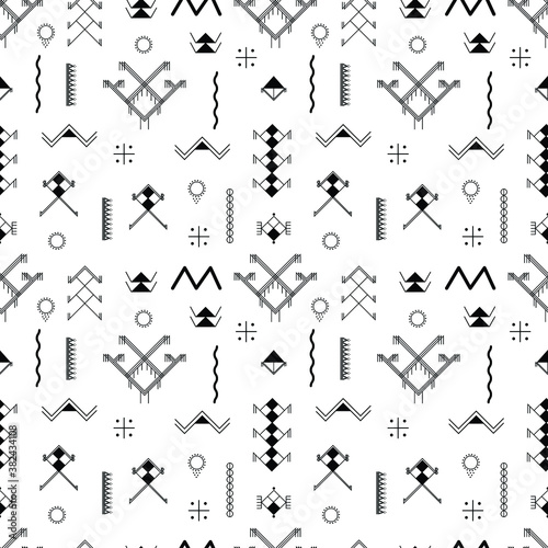 Berber Tattoos seamless pattern vector design photo