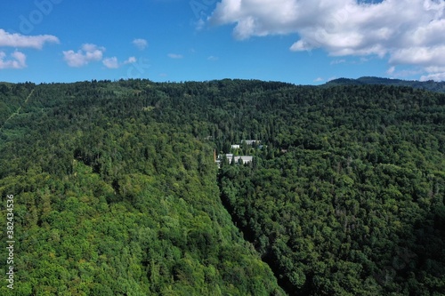 Aerial view of the spa in the village of Stos in Slovakia