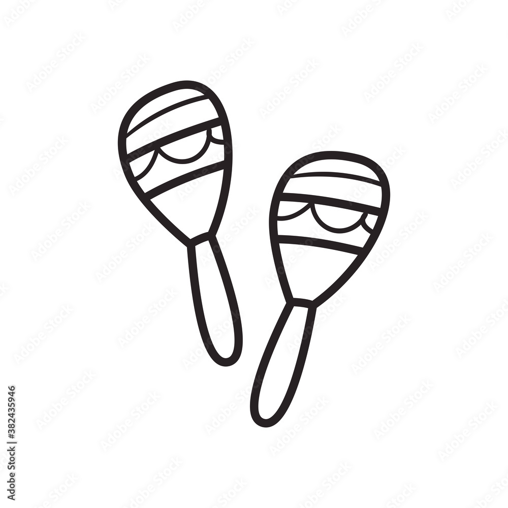 mexican maracas free form line style icon vector design mexican maracas free form line style icon vector design