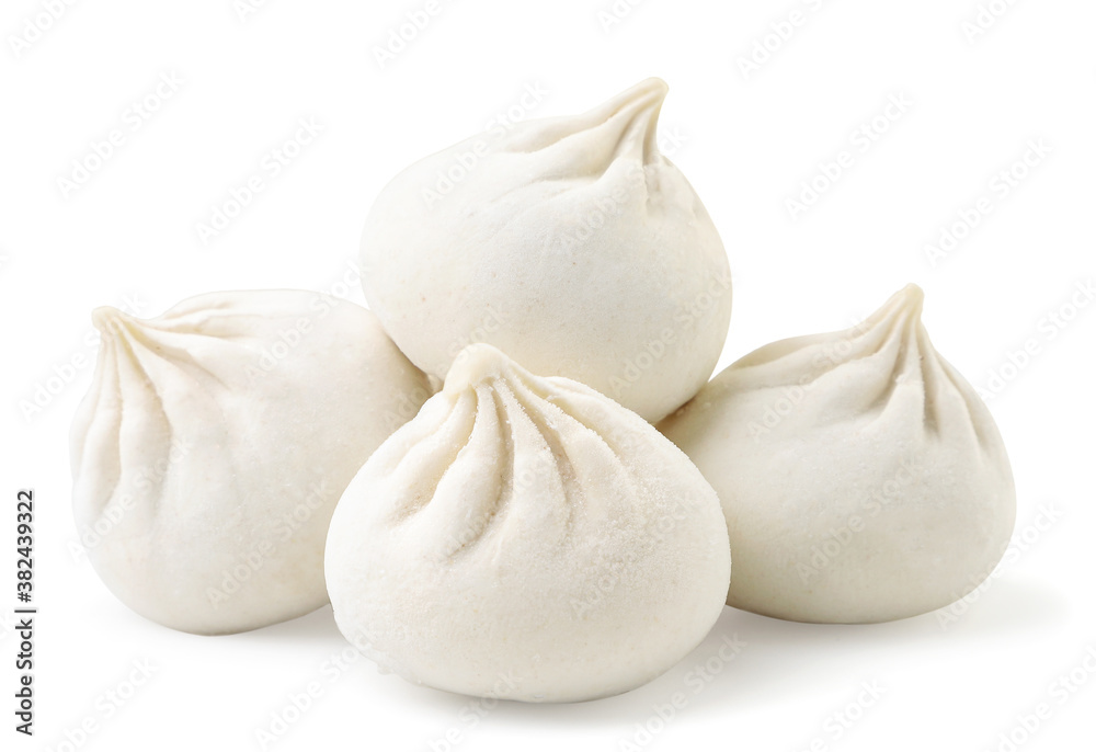 Raw khinkali on a white background. Isolated Raw khinkali on a white background. Isolated