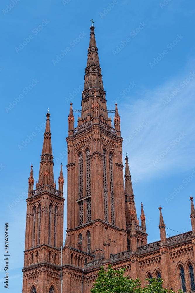 Towers of the Marktkirche in Wiesbaden