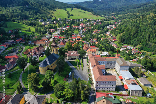 Aerial view of the village Smolnik in Slovakia