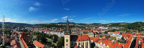 Aerial view of the church in Bardejov, Slovakia