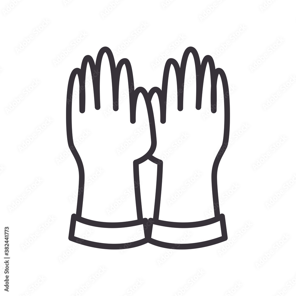 Obraz premium Medical gloves line style icon vector design