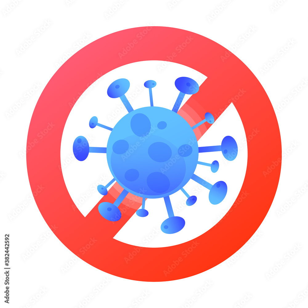 Stop Corona Virus. Virus cartoon with stop sign vector icon illustration. Health and medical icon concept white isolated. Coronavirus is crossed out with red STOP sign. Flat cartoon design for logo. Stop Corona Virus. Virus cartoon with stop sign vector icon illustration. Health and medical icon concept white isolated. Coronavirus is crossed out with red STOP sign. Flat cartoon design for logo.