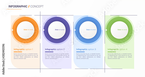 Vector infographic design template. Four options