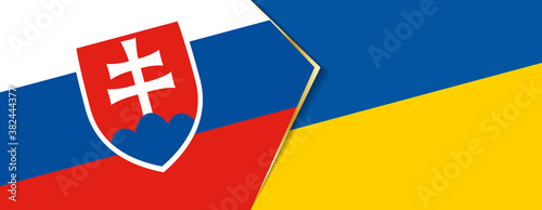 Slovakia and Ukraine flags, two vector flags.