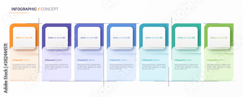 Vector infographic design template. Seven option