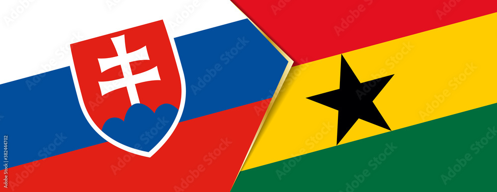 Slovakia and Ghana flags, two vector flags.