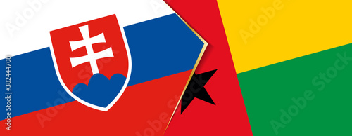Slovakia and Guinea-Bissau flags, two vector flags.