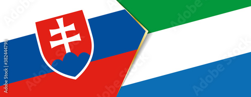 Slovakia and Sierra Leone flags, two vector flags.