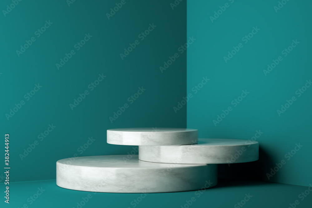 Mockup winner podium, abstract minimalism and realistic marble with blue background, 3d render Mockup winner podium, abstract minimalism and realistic marble with blue background, 3d render