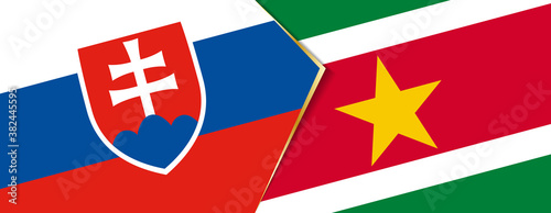 Slovakia and Suriname flags, two vector flags.